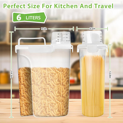 Viretec Rice Storage Container, 15 to 20lb Dry Food Airtight Dispenser, Pet Dog Cat Food Canister, BPA Free Clear Plastic Kitchen and Pantry Organization Bin for Oatmeal, Cereal, Pasta, Flour Grey