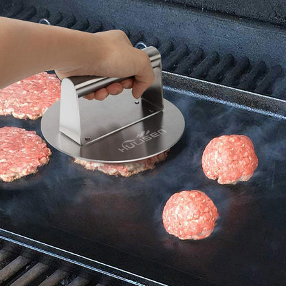 HULISEN Cheese Melting Dome & Smashed Burger Press, 6.2" Grill Press with 9" Basting Cover, Stainless Steel Burger Smasher, Griddle Accessories Kit for Flat Top Grill Cooking Indoor/Outdoor