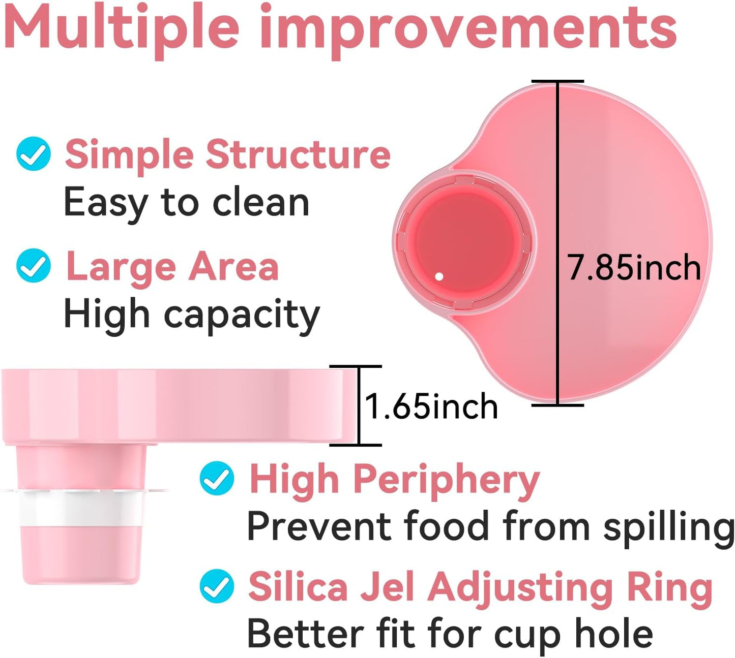 [2 Packs Blue & Pink] Kids Car Seat Tray, Travel Tray with Cup Holder for Toddler Baby, Kids Car Seat Food Snack Organizer for Road Trip, Stroller snack Organizer Travel Must Haves Toddler Must Haves