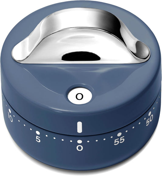 Caraway Mechanical Kitchen Timer, Stainless Steel 60 Minute Wind Up Timer