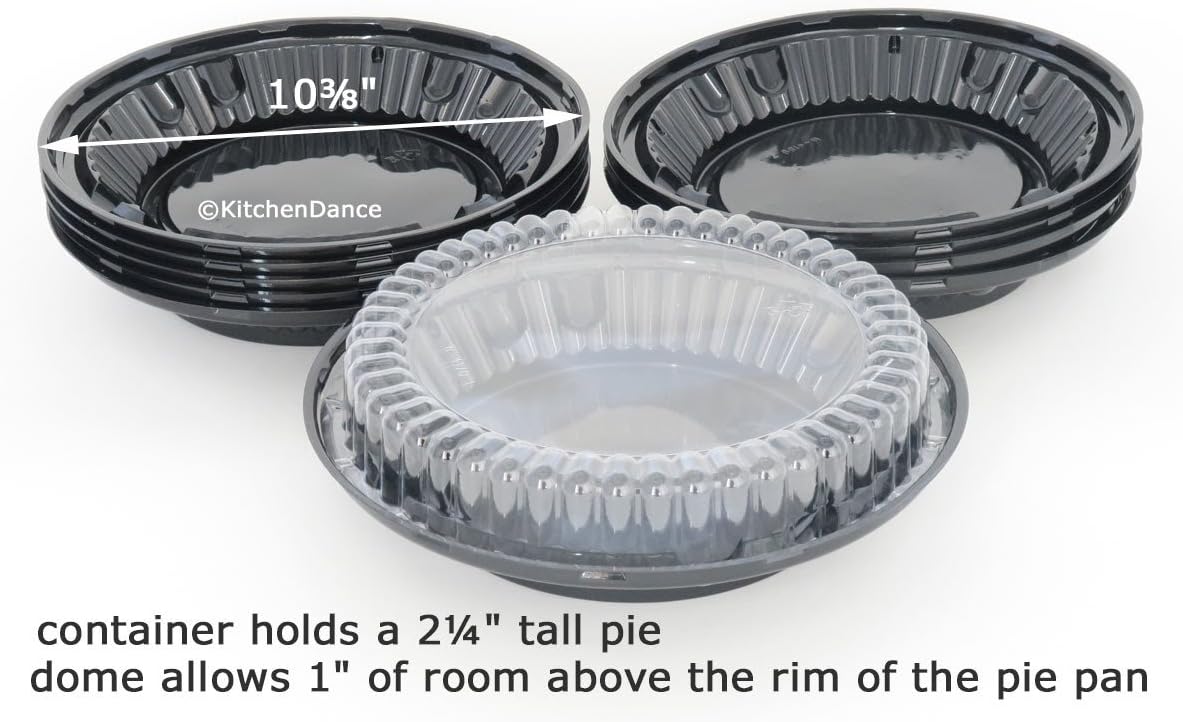 KitchenDance Combo Pack of Pie Pans with Carriers - 9 Inches Pie Pans with Low Dome Lid - 9 Inches Pie Pans with 9 Inches Pie Container - Baking Pan Perfect for Baking, Cooking - WJ40, 10 Count