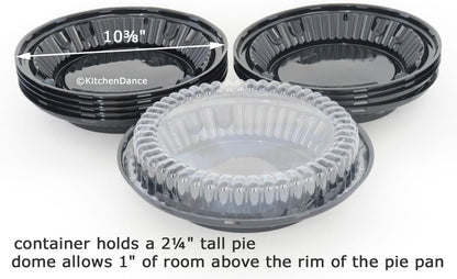 KitchenDance Combo Pack of Pie Pans with Carriers - 9 Inches Pie Pans with Low Dome Lid - 9 Inches Pie Pans with 9 Inches Pie Container - Baking Pan Perfect for Baking, Cooking - WJ40, 10 Count