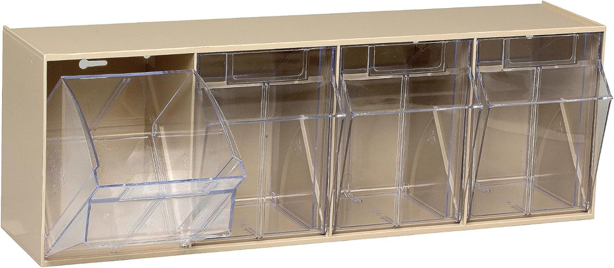 Quantum Storage Systems QTB302WT 2 Drawers Tip Out Cabinet Part Organizer White 14" H x 24" W x 12" D