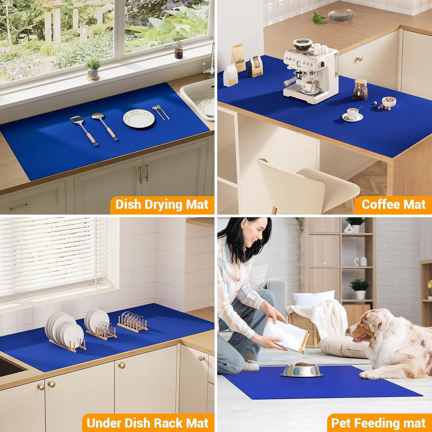 Food Grade Silicone Table Protector Mat 47x24 Inch, Heat Resistant Desk Pad for Baking/Painting/Resin/Welding, Non-Slip Waterproof Surface Easy Clean (3 Colors) (Gray)