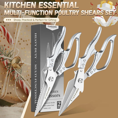 Freelander Kitchen Scissors Set - All Purpose Heavy Duty Poultry Shears