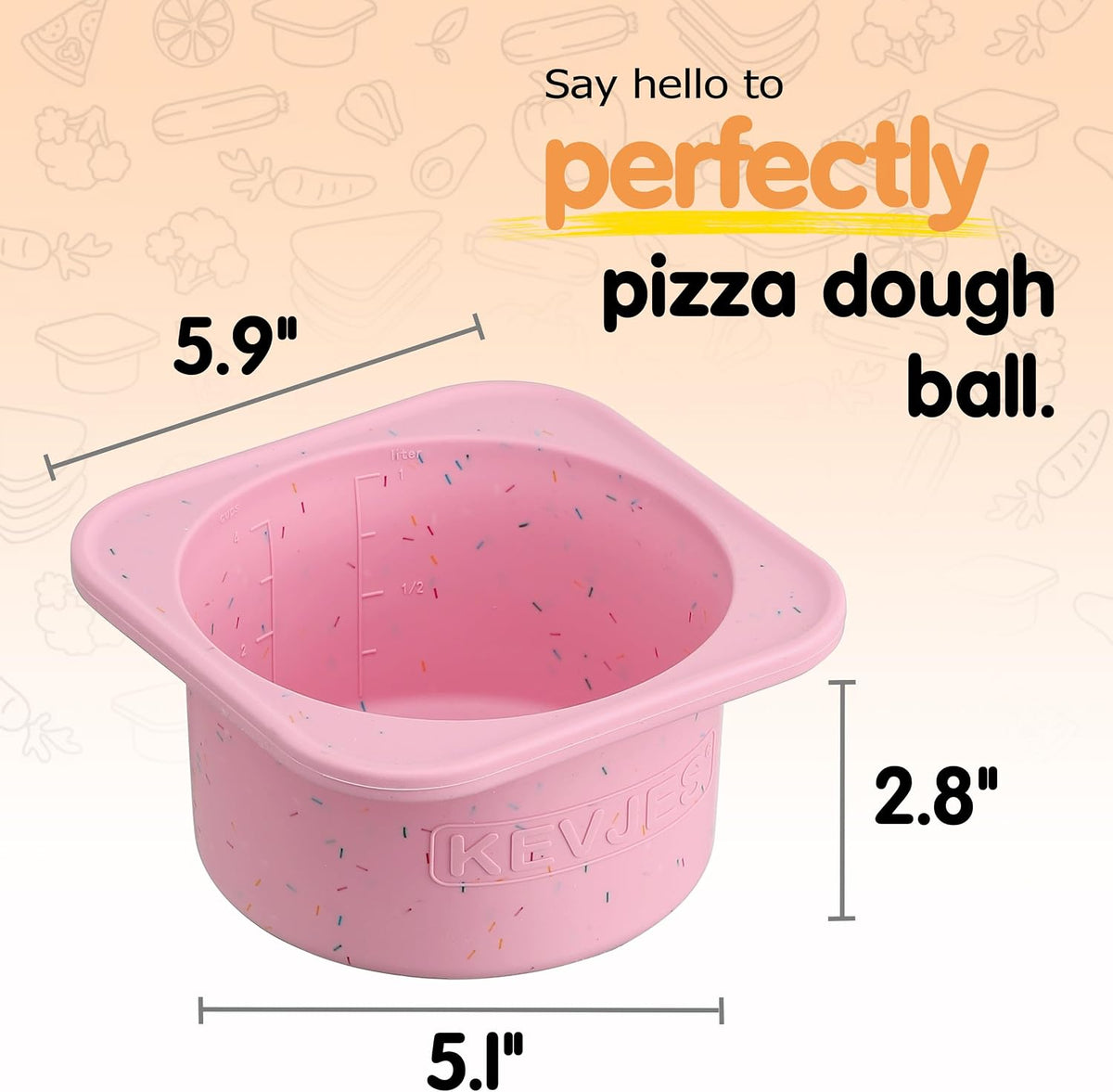 PLUS 1000ml Pizza Dough Proofing Containers, 2-Pack, Green