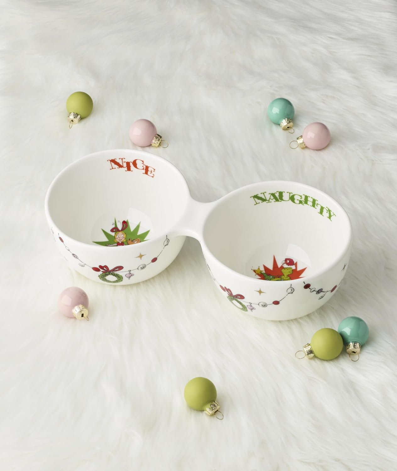 Lenox 898096 Merry Grinchmas Chip & Dip Bowl, Christmas Dishes, Festive Holiday Serveware