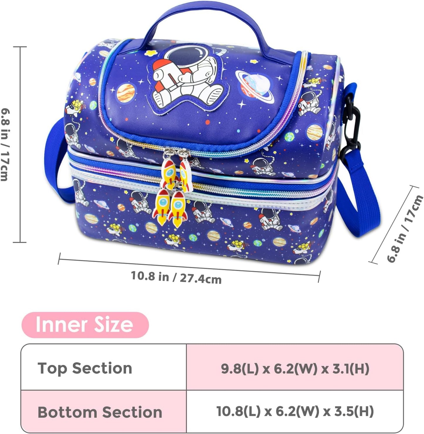 RLGPBON Lunch Bag Kids,Boys Lunch Box,Space Lunch Bag Toddler Teen Boys,School Daycare Cute Travel bags
