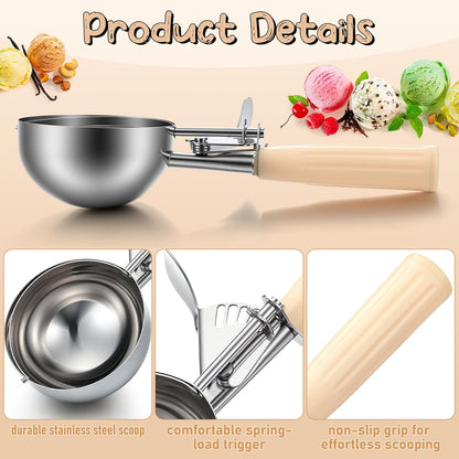 Reallnaive Ice Cream Scooper with Trigger, 4 oz, Gray