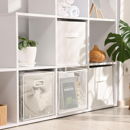 Funnymoom 2 Pcs Foldable Metal Wire Basket 13 x 13 Inch Black Cube Storage Bins Stackable Wire Laundry Baskets Organizer with Handle for Shelves Pantry Cabinet File Graduation Gift