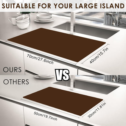 Extra Large Silicone Table Mat, Silicone Mat for Crafts Kids Dinner Placemat Desk Countertop Waterproof Protector Mats, Heat Insulation Kitchen Pastry Mat Rolling Dough Pad (Coffee, 23.6''x15.7'') - Colors A