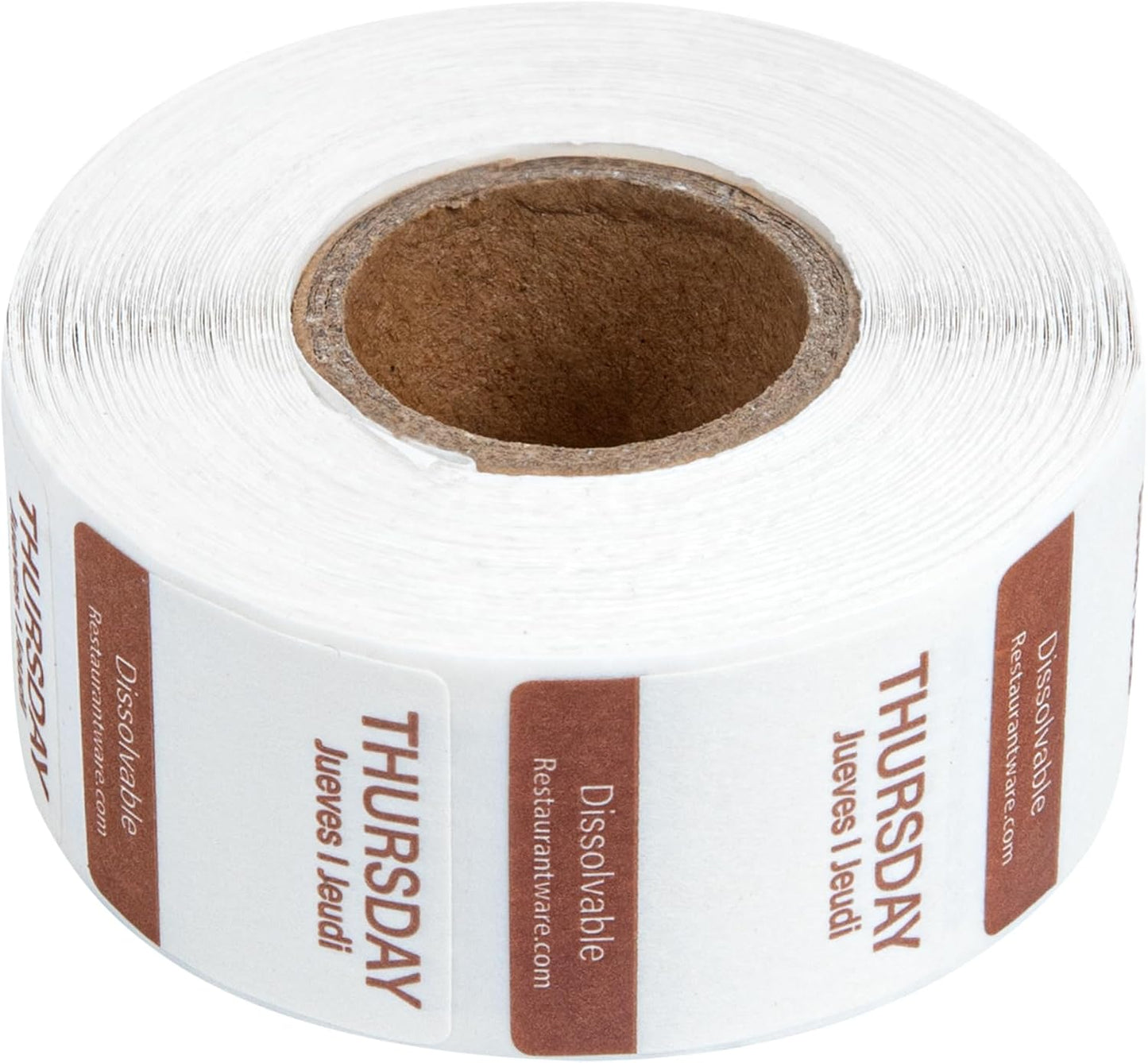 Restaurantware RW Smart 1 Inch x 1 Inch Food Rotation Labels 500 Dissolvable Food Safety Labels - Premium Trilingual Green Paper Day Of The Week Labels For Food Storage Or Prep Friday