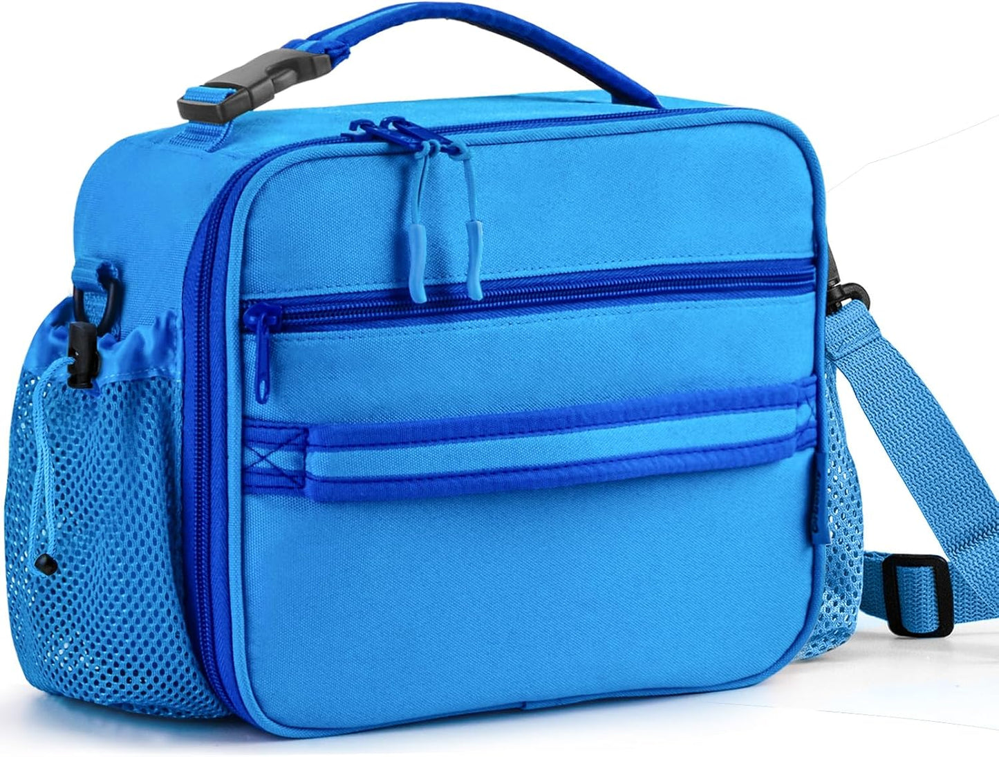 Cerbonny Kids Lunch Box, Insulated Lunch Bag for Girls and Boys, Durable Polyester with PEVA Lining, Adjustable Shoulder Strap, 10.8"L x 4"W x 8.8"H, 5 Pockets