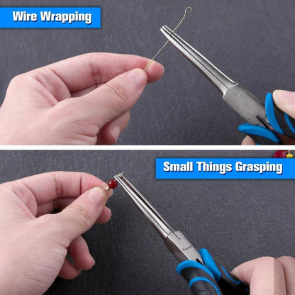 SPEEDWOX Long Reach Bent Needle Nose Pliers With Smooth Jaw Angled Needle Nose Pliers For Jewelry Making Fish Bone Pliers Tweezers Bent Chain Nose Pliers For Wire Bending And Small Object Gripping