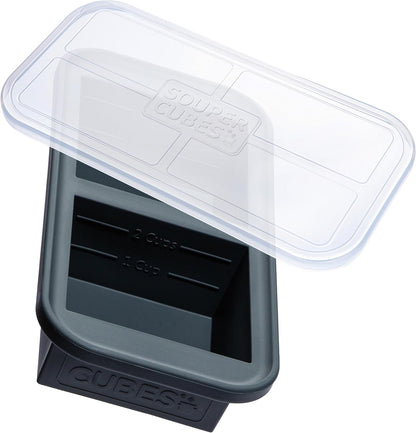 Souper Cubes 2 Cup Silicone Freezer Tray with Lid, Perfect for Storing Lasagna, Leftovers, Sauces, Portioned Meals and More, Silicone Freezer Mold for Meal Prepping - Blueberry - 1-Pack