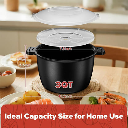 Large Microwave Cookware Steamer 2 Quart Vegetable Cooker for Cooking