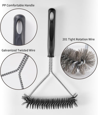Grill Brush,BBQ Cleaner Accessories, Safe Wire Bristles Barbecue Cleaning Brush for Outdoor BBQ Grill, Gas & Charcoal Grilling Grates