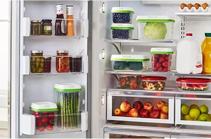 Rubbermaid FreshWorks Produce Saver, Medium and Large Storage Containers, 8-Piece Set, Set of 4, Med & Lg, Clear