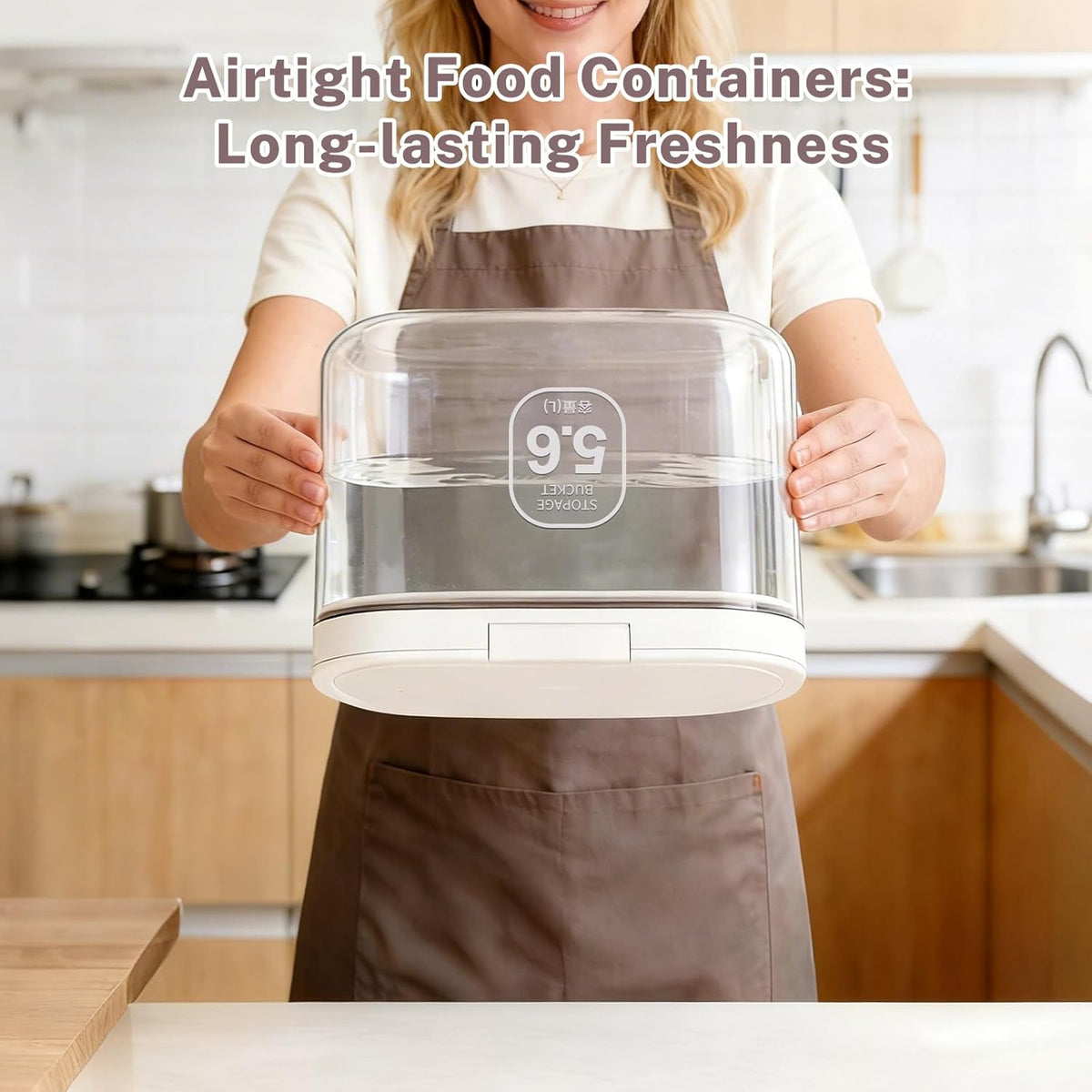 LEAWALK 10Lbs/10.57Qt Airtight Dog Cat Food Storage Container and Dog Treat Containers BPA-Free, PET Clear Stackable Pet Storage Bin, Pop Top, 1-Cup Scoop for Pet Food/Rice/Flour/Bread/Grains