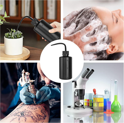 Wash Bottle 2pcs 250ml/8oz Safety Watering Tools, Economy Plastic Squeeze Washing Cleaning With Narrow Mouth Scale Labels for Medical Succulent Irrigation Plant (Black)