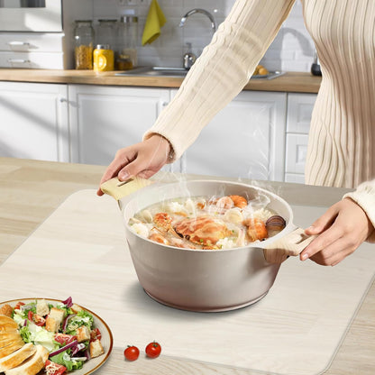 Silicone Mat for Kitchen Counter, Silicone Mat Trimable to Size (Black, 15.7×11.8inch-2pcs), BPA-Free Silicone Placemat, Heat-Resistant NonSlip Table Mat for Air Fryer, Countertop Protector Mat