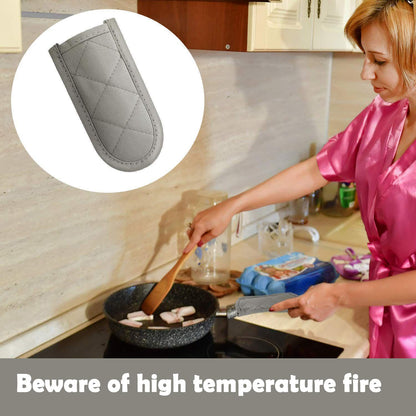Patelai 4 Pcs Pot Handle Covers Heat Resistant Cast Iron,Black,Grey