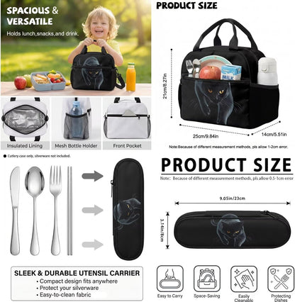 Highland Cow Backpack with Lunch Box Set for Kids Sunflower School Backpack for Girls Boys Back to School Bag Student Travel Backpacks Reusable Utensils Pen Case Water Bottle Bag 5PCS