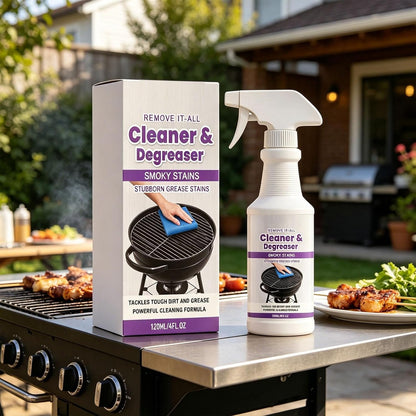Outdoor BBQ Grill Cleaner - Heavy Duty Degreaser No Scrub Fast Action Cleaning Solution Strong Grease Breakdown Formula | Barbecue Grates Racks Burners Pellet Smoker Oven Cooking Equipment Backyard Ca