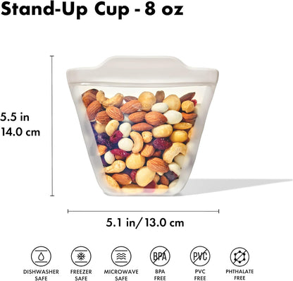 OXO Good Grips Silicone Reusable Bag - Stand-Up Cup (8 oz) - Oat