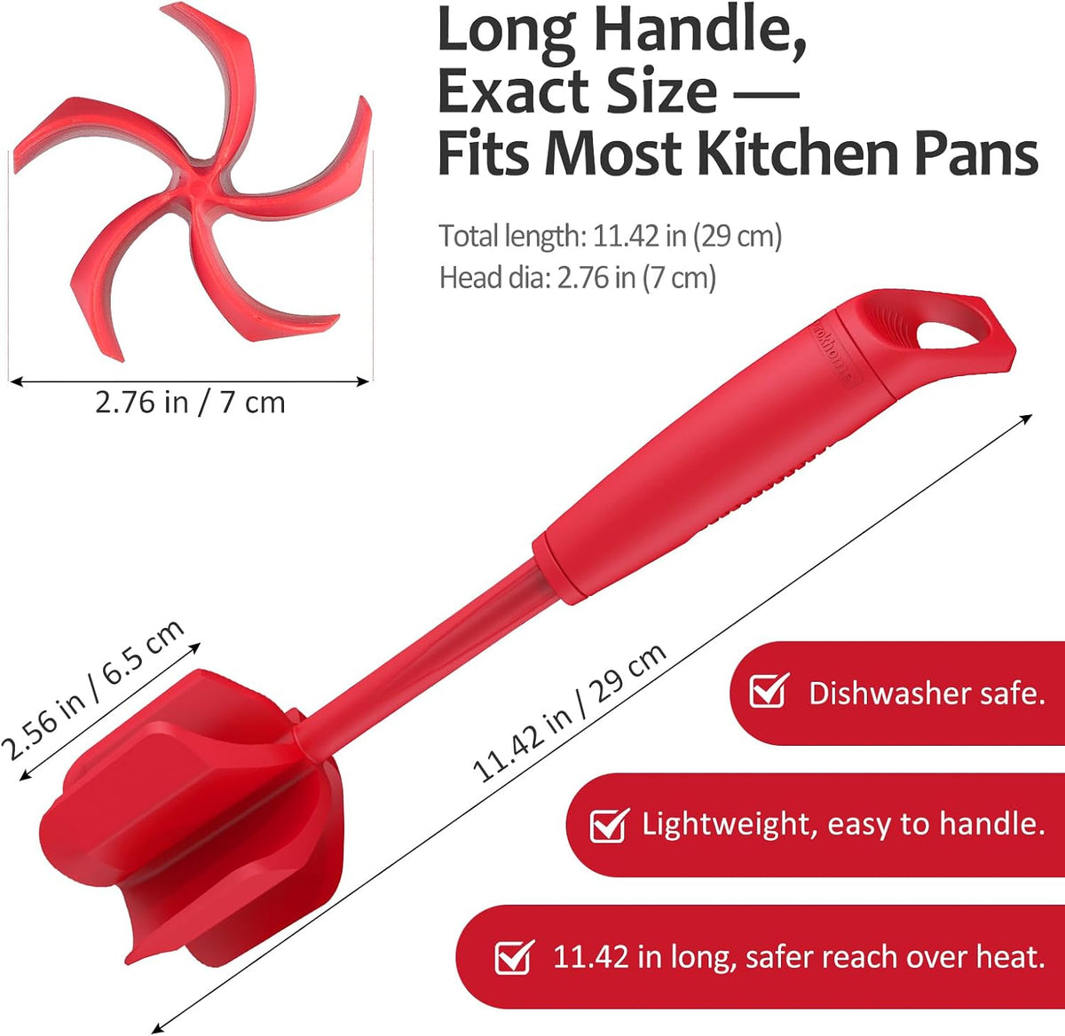 Ourokhome Meat Chopper and Potato Masher, Heat Resistant Nylon Ground Beef Smasher for Hamburger, 5 Curved Blades Nonstick Safe Mixer & Stirrer, Practical Kitchen Gadgets, Mint