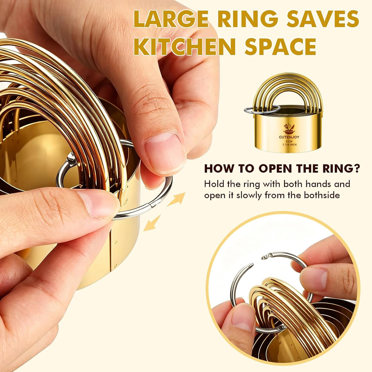 Round Cookie Cutters (2, 3, 3.5, 4, 5, 6 Inch) Biscuit Cutter Set