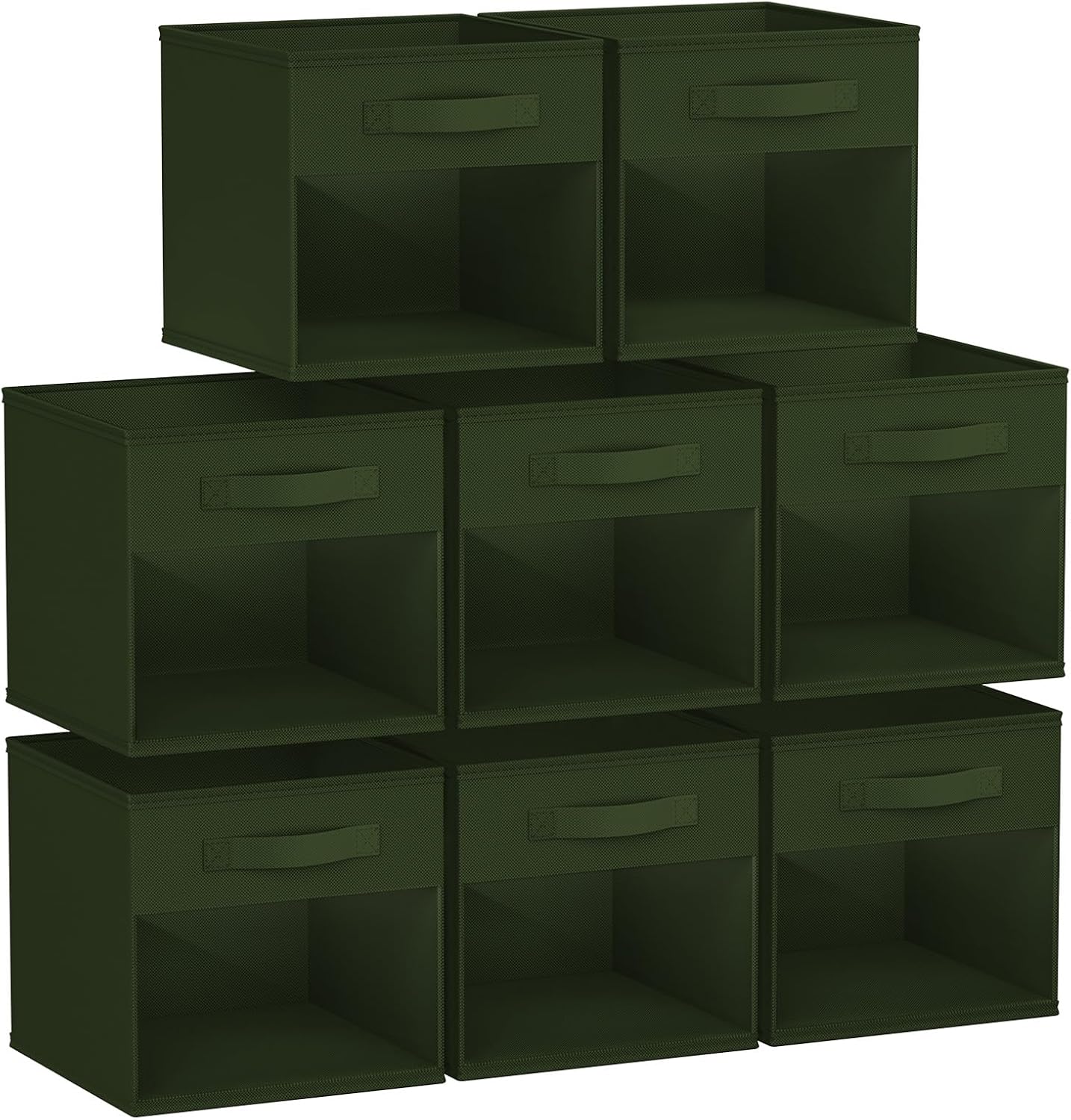 DIMJ Storage Cubes, 11x 11 inch Cube Storage Bin, 6 Pack Closet organizers and storage Bins with Window, Collapsible Baskets with Handle for Shelves, Clothes, Toys, Books (Grey)