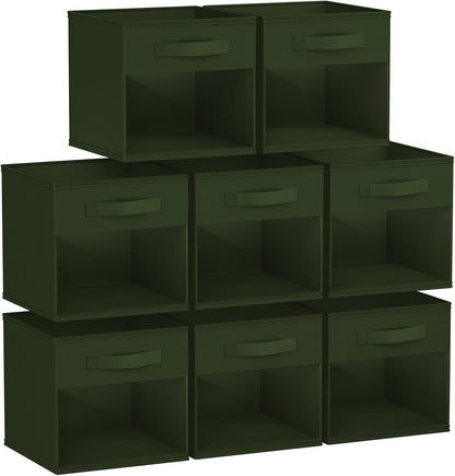 DIMJ Storage Cubes, 11x 11 inch Cube Storage Bin, 6 Pack Closet organizers and storage Bins with Window, Collapsible Baskets with Handle for Shelves, Clothes, Toys, Books (Grey)