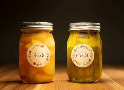 MONEST Waterproof Label Stickers for Jars and Lids, Pantry, Mason Jar, Canning, Spice, Bottle Labels (Red Tulip 2"x3")