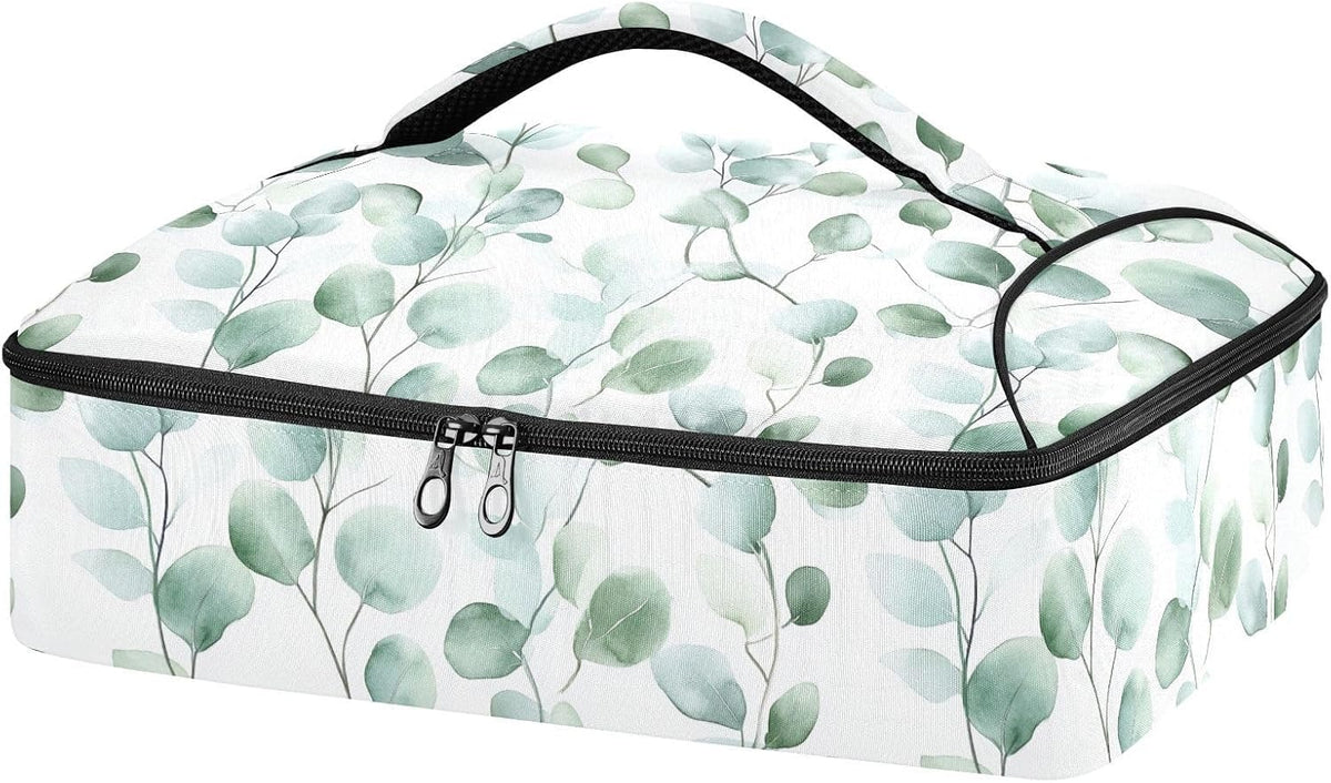 Casserole Carrier Insulated Floral Pink Flower Dish 9x13 with Lid Party Travel Warmer Bag for Hot or Cold Food Lasagna Pizza Holder Tote - Colors B