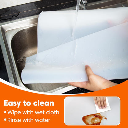 Extra Large Silicone Mats for Kitchen Counter,24"x80"Heat Resistant Mat for Kitchen Island,Waterproof Multipurpose Countertop Protector,New Skin-Friendly Material Table Protector,Freely Cuttable,Black