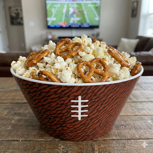 Sprinkles & Confetti Durable Green Football Snack & Serving Bowl Reusable Melamine Dish for Game Day, Tailgating, Parties, Sports Events & Everyday Use