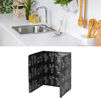 Tissting 33.1x12.8in (84x32.5cm) Foldable Splatter Guard - 3-Sided Aluminum Splash Board for Stove Top, Kitchen Oil Barrier, Grease Protection, Easy Clean & Storage