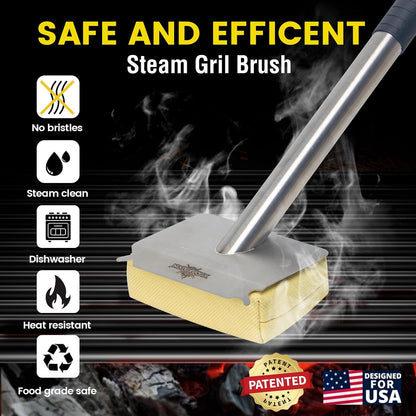 XUDAKAIXIN Bristle-Free Steam Grill Brush,No Bristle Shedding— Ultra Safe & Efficient BBQ Grill Cleaner for Outdoor Grill, for Men, Dad, or Any Grill Lover﻿