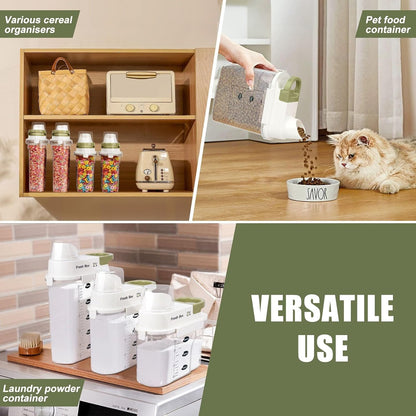 Cereal Storage Container 2Pack,85oz/2.5L Airtight Food Storage Containers With Lids,Organizers Storage With Measuring Cup for Beans,Sugar,Rice,Nuts,Snacks,Dog Cat Pet Food,Candy