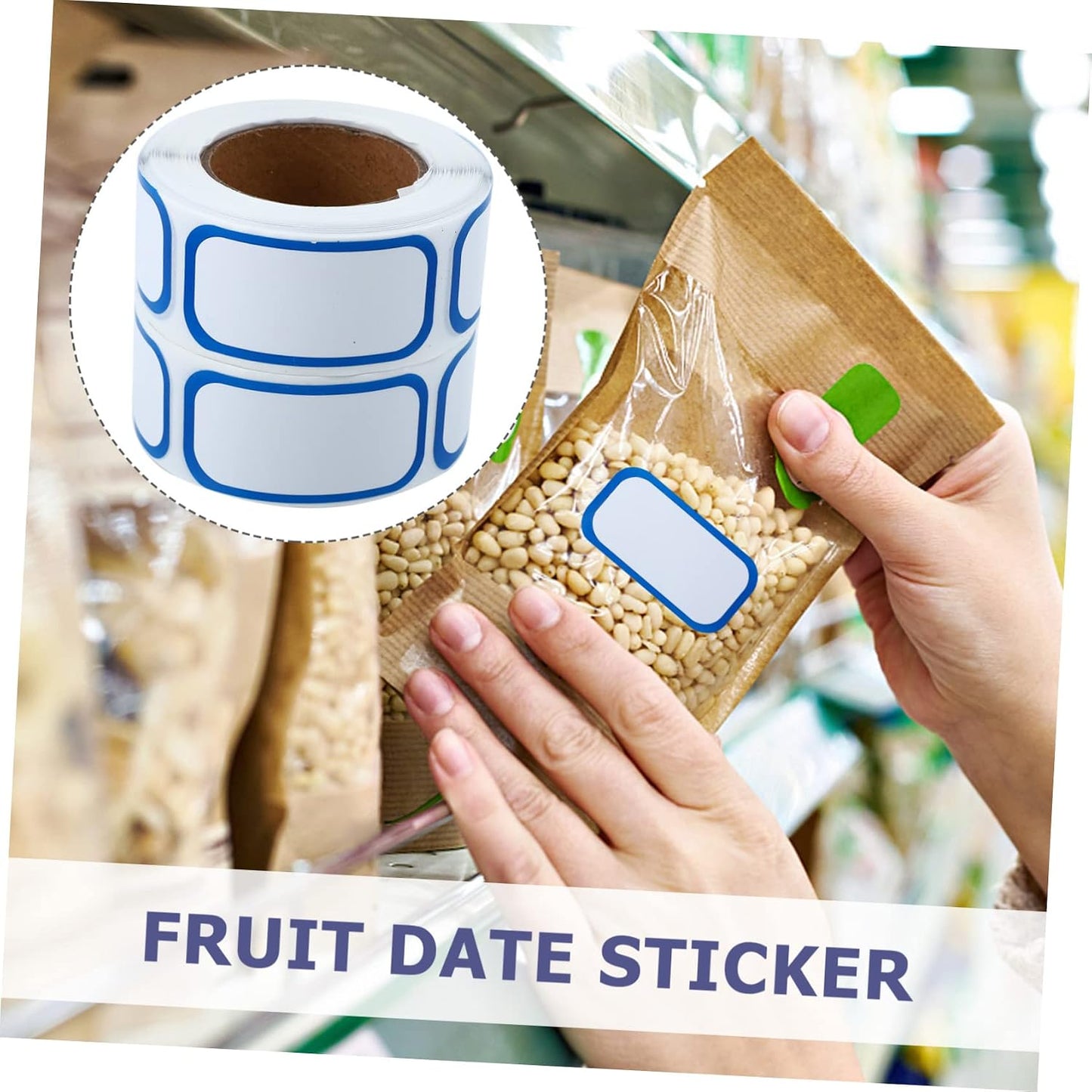 6rolls Date Label Stickers for Food Storage Date Marking Decals for Containers Easy to Write Removable for Kitchen Organization