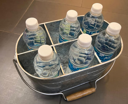 Hosley Galvanized Carry All Kitchen Utensil Caddy Serve Ware 13 Inch Long. Ideal for Floral Arrangements Party Garden Patio. O4