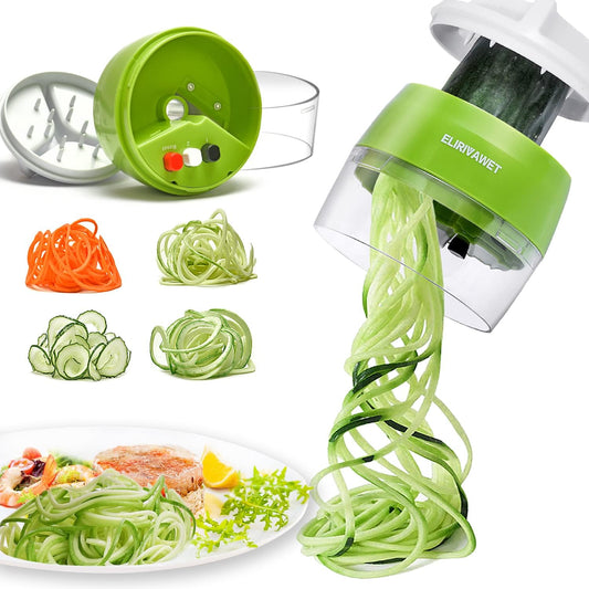 Handheld Spiralizer Vegetable Slicer,4 in 1 Heavy Duty Veggie Spiral Cutter