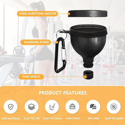 2 Pcs Protein Powder Funnel, 50ml Protein Powder Travel Container