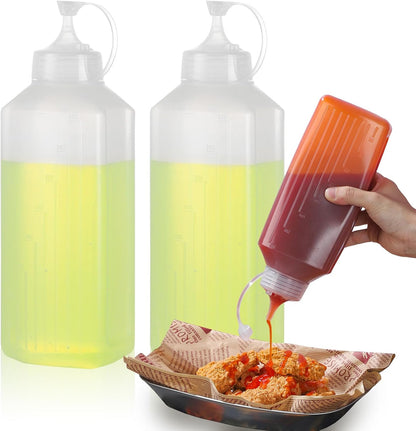 2 Pack Wide Mouth Squeeze Bottles 1 qt
