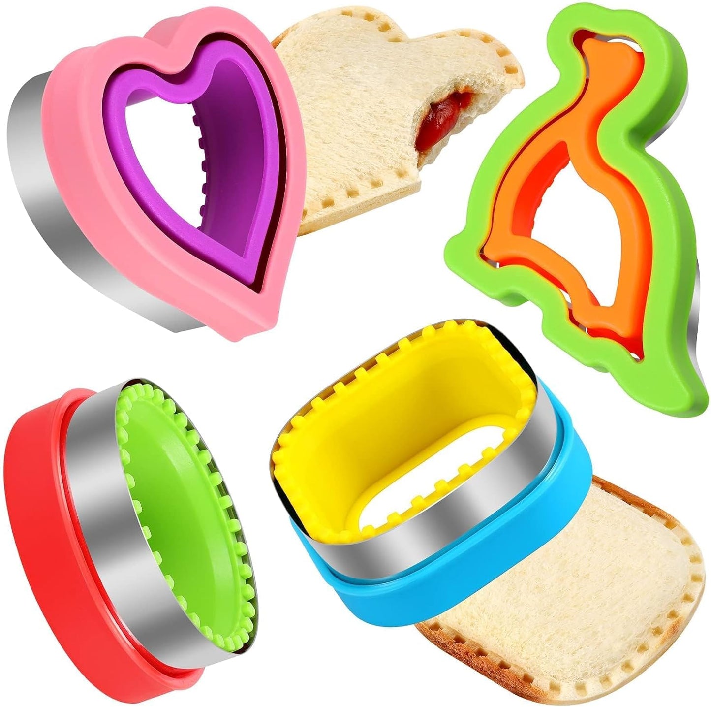 32PCS Sandwich Cutter and Sealer Set Sandwich Cutter for Kids, Vegetable Fruit Cutter Shapes with Food Picks for Kids School Lunch Bento Box Accessories Cookie Cutters
