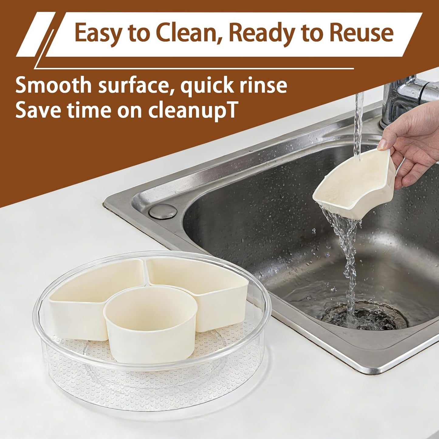 Relish Trays with Dividers and Lid, Divided Serving Tray with Lid and Handle, Durable Plastic Clear Snack Organizer with Removable Compartments, Ideal for Party, Travel and Picnic
