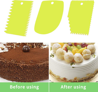 Cake Scraper, 6 Pcs Cake Smoother Scraper, Dough Scraper Blue
