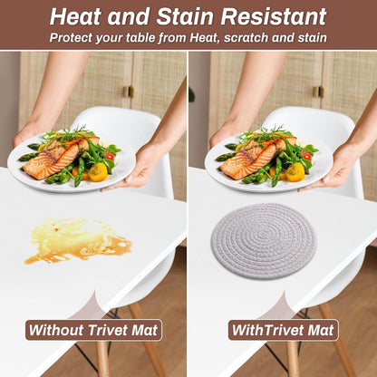 Billbotk 8'' Trivets Hot Dishes, Hot pots and Pans, 6 Heat Resistant Hot Pads, Pot Holders Kitchen, Hot Plate Mats Kitchen Countertops, Table, Home Essentials New Home and Farmhouse Decor
