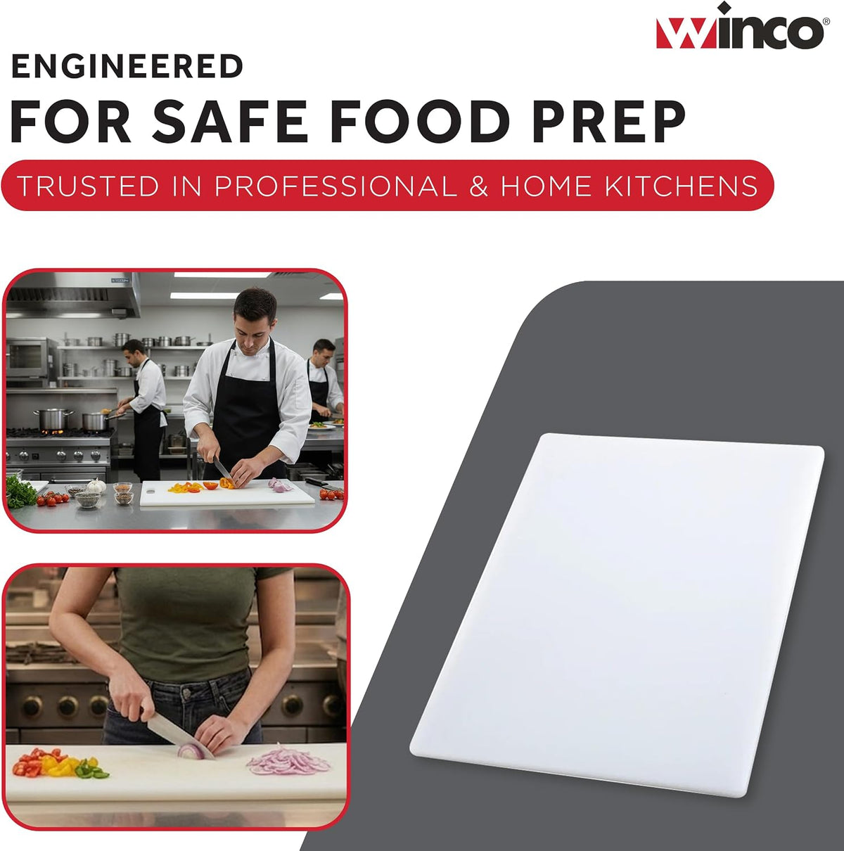 Winco CBWT-1830 Cutting Board, 18-Inch by 30-Inch by 1/2-Inch, White,Medium